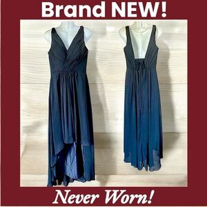 🔥NWOT High Low Formal Black Bridesmaid Dress with Lace Up Back.  Size 4/6